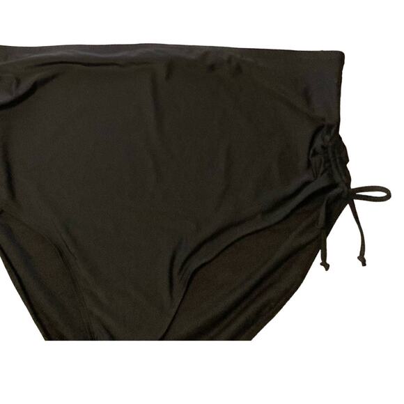 Terra & Sky Black High Waist Bikini Bottom 5X (32W-34W) Drawstring Tie Sides - Picture 5 of 14